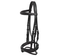 Bridon équitation muserolle combinée avec filet Equiline poney Noir S/M