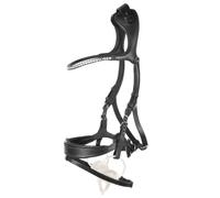 Bridon équitation muserolle combinée avec frontal à cristaux Stübben Freedom II Noir Cob