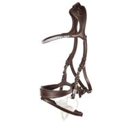 Bridon équitation muserolle combinée avec frontal à cristaux Stübben Freedom II Slide&Lock Marron Poney