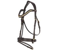 Bridon équitation muserolle combinée Covalliero Clincher Marron Poney
