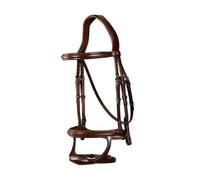 Bridon équitation muserolle combinée Dy'on New English Collection Marron Cob