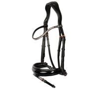 Bridon équitation muserolle combinée Harry's Horse Lacque II Noir Full