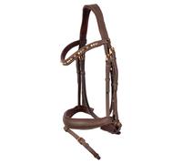 Bridon équitation muserolle combinée Harry's Horse Soft Bombastic Crystals Marron Full