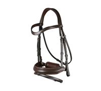 Bridon équitation muserolle combinée large Dy'on Marron Full