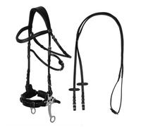 Bridon équitation muserolle combinée pour cheval Supreme Hackamore Noir Full