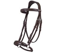Bridon équitation muserolle combinée QHP Allemande Marron Poney
