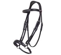 Bridon équitation muserolle combinée QHP Allemande Noir Shetland
