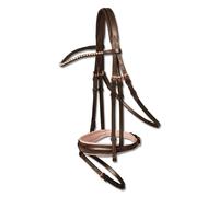 Bridon équitation muserolle combinée rosé Waldhausen X-Line Marron Full