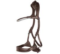 Bridon équitation muserolle combinée sans mors avec frontal à cristaux Stübben Freedom II Marron Cob