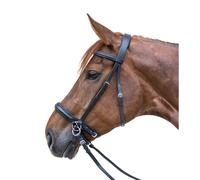 Bridon équitation muserolle combinée sans mors Star Noir Poney