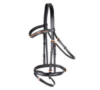 Bridon équitation muserolle combinée Star Rosemary Noir Full
