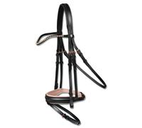 Bridon équitation muserolle combinée Waldhausen X-Line Rosé Noir Cob