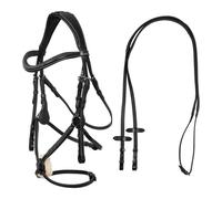 Bridon équitation muserolle croisée anatomique pour cheval avec couronne Supreme Mexican Noir Poney