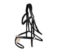 Bridon équitation muserolle croisée anatomique Waldhausen X-Line Noir Poney