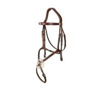 Bridon équitation muserolle croisée Dy'on New English Collection Marron Full