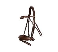 Bridon équitation muserolle en cuir souple Dy'on Marron Cob