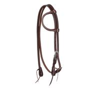 Bridon équitation western à une oreille avec sabre de gorge Pool's Marron TU