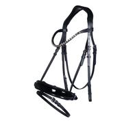Bridon sans mors pour cheval HKM Fleur Noir Pur-sang