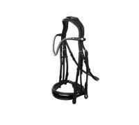 Bridon sans mors pour cheval Horze Glamourdale Weymouth Noir Full