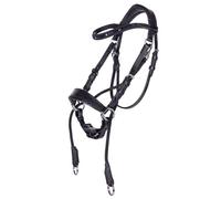Bridon sans mors pour cheval QHP Thunderbolt Noir Shetland
