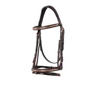 Bridons équitation anatomique pour cheval anglaise en cuir Equestro Marron Cob