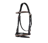 Bridons équitation anatomique pour cheval en cuir clincher Equestro Noir Full