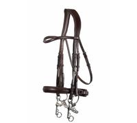 Bridons équitation double en cuir vegan Montar Normandie ECO Marron Cob