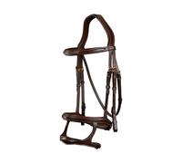 Bridons équitation double muserolle Dy'on Marron Full