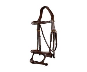 Bridons équitation double muserolle Dy'on Marron Full