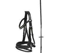 Bridons équitation muserolle combinée HorseGuard Cryll Noir Poney