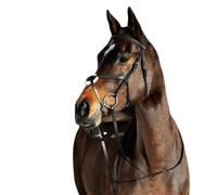 Bridons équitation pour cheval à muserolle pour cheval croisée Horze Prescott Noir Full