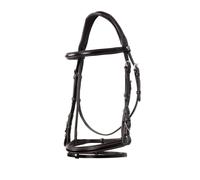Bridons équitation pour cheval anglais en cuir Equestro Marron Full