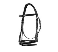 Bridons équitation pour cheval anglais en cuir Equestro Noir Poney