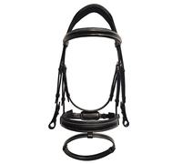 Bridons équitation pour cheval sans rênes Silver Crown Style Sport Noir Full