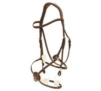 Bridons équitation pour cheval Stübben muserolle mexicaine Pro-Jump Slide&Lock Marron Cob