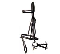 Bridons pour cheval profil cuir gommé Tattini Noir Poney