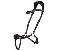 QHP Bridon Anatomical en cuir sans dentition (sang total, noir)