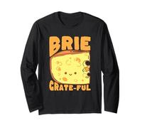 Brie Grate-Ful Cute Cheese Pun Foodie Humour Manche Longue