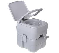 briebe Camp Toilette Portable 20L WC Chimique pour Camping-Car, Bateau et Voyage, Réservoir d'eau 12L, Pompe à Piston et Valve Anti-Odeur Facile à Nettoyer et à Vider, WC1113