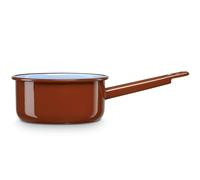 briebe Casserole de cuisine en acier émaillé 16 cm, bouilloire vitrifiée avec poignée, convient pour induction, vitrocéramique, feu, gaz, four, terre vintage marron tuile