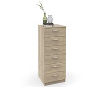 briebe Chiffonnier pour chambre haute, commode, 6 tiroirs, 110 x 40 x 40 cm (H x l x p), chambre double, jeune, enfant, Prakt, chêne cambrian