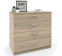 briebe Commode chambre, commode 4 tiroirs, chiffonnier 78 x 74 x 40 cm (hauteur x largeur x profondeur), chambre double, jeune, enfant, Prakt, chêne cambrian