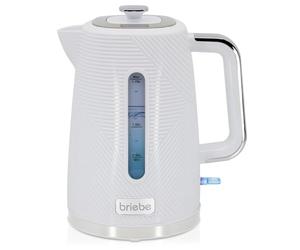 briebe Elegance Bouilloire Électrique 1,7 L, sans Fil, 2200 W Ébullition Rapide, sans BPA, Base 360°, Contrôleur Strix, Arrêt Automatique, Design Moderne, Blanc