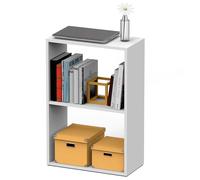 briebe Étagère de rangement livres, meubles de salon et de bureau modernes, bibliothèque 75 x 50 x 24,5 cm (hauteur x largeur x profondeur) Chambre d'enfant et d'adolescent, 2 étagères, Nova (blanc)