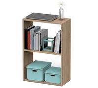 briebe Étagère de rangement livres, meubles de salon et de bureau modernes, bibliothèque 75 x 50 x 24,5 cm (hauteur x largeur x profondeur) Chambre d'enfant et d'adolescent, 2 étagères, Nova (chêne