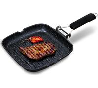 Poêle à Griller Induction Antiadhésif Titane 28x28cm Fonte d'Aluminium sans PFOA