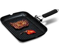 Poêle à Griller Induction Antiadhésif Titane 34x24cm Fonte d'Aluminium sans PFOA