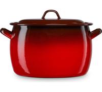 Briebe Ignea Casserole à induction avec couvercle Acier émaillé 28cm, 11 L,Vintage Rouge