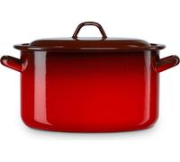 Briebe Ignea Casserole à induction avec couvercle Acier émaillé 30cm, 12,5L,Vintage Rouge