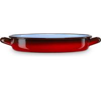 Briebe Ignea Plat à gratin à induction 40 cm Casserole basse 7 L, Acier émaillé Vintage- Rouge